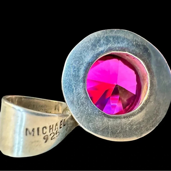 Extraordinary Natural Pinkish-Red Sapphire Sterling Silver Pendant - Picture 13 of 15